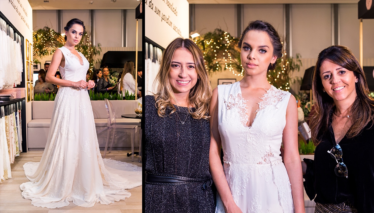Estilistas Luciana Collet e Camila Faria (Vivaz Brasil) no estande de Pétalas – Casar 2017 Estilistas Luciana Collet e Camila Faria (Vivaz Brasil) no estande de Pétalas - Casar 2017
